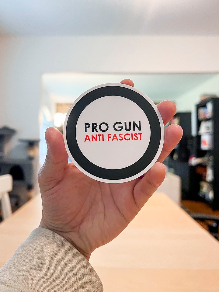 Pro Gun Anti Fascist Sticker product image (2)