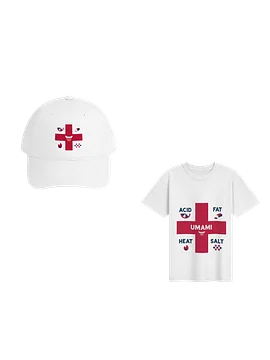 Add Taste USA Abstract Blue Cross Dad Hat & Tee Bundle