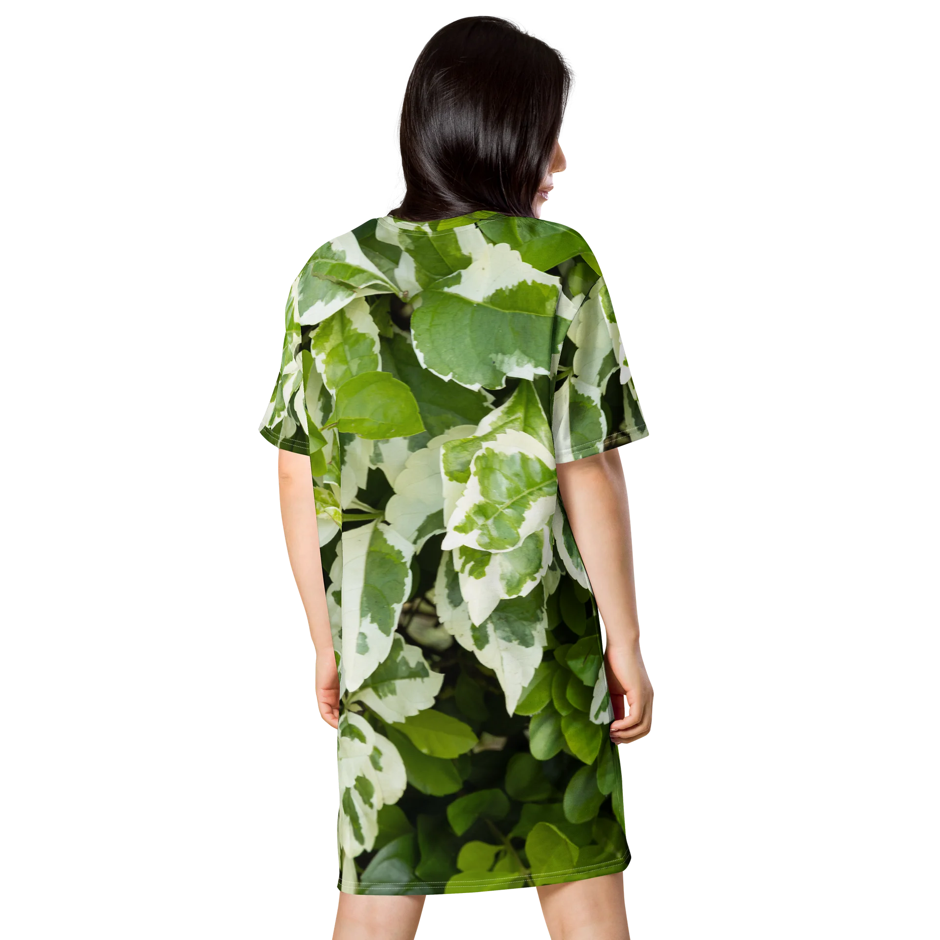 Moss & Parch All-Over Print Earthy Forest Green T-Shirt Dress product image (2)