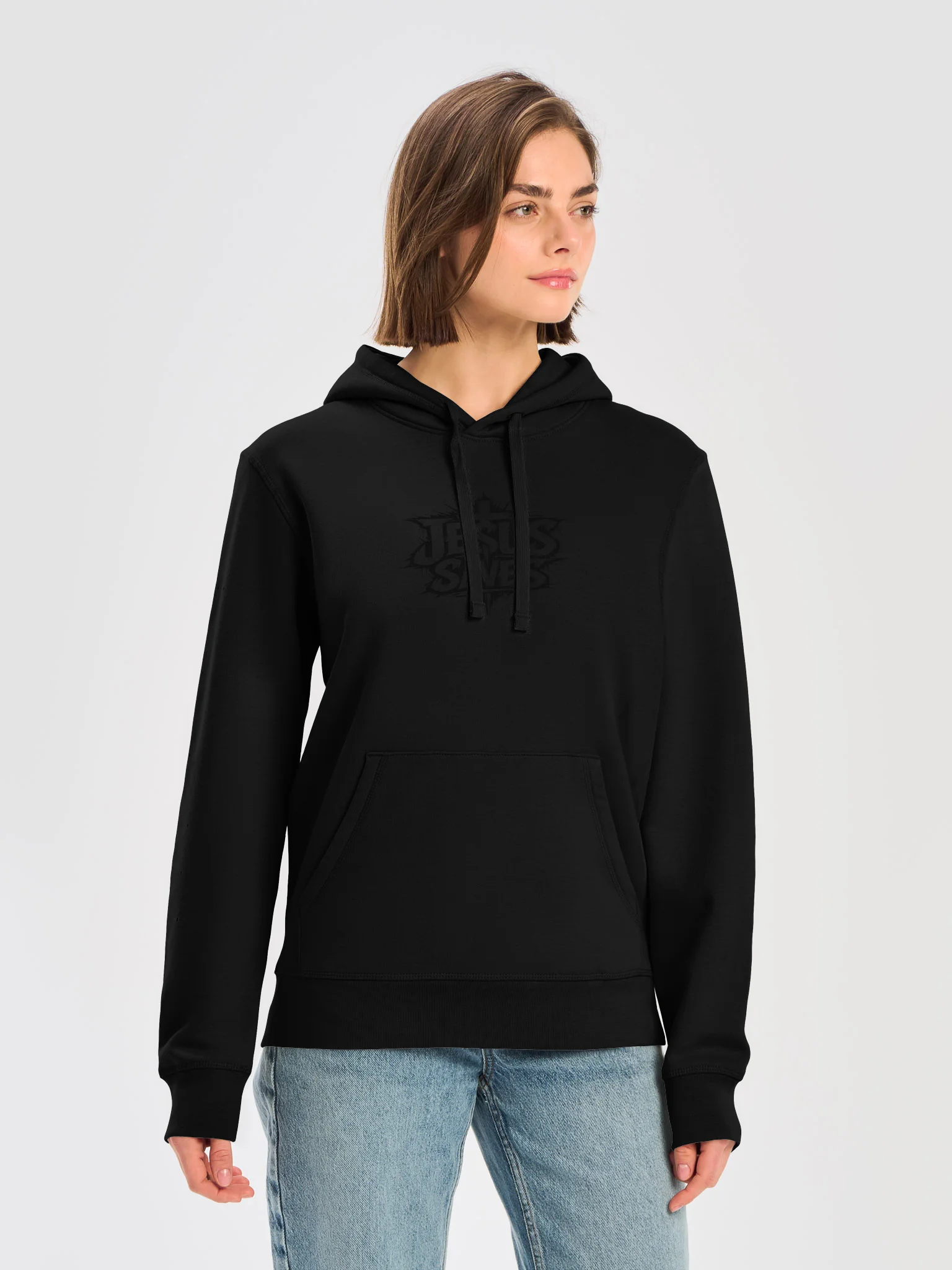 Jesus Saves Hoodie (black text) product image (5)