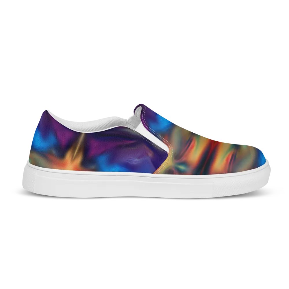 Colorful Pattern Womens Canvas Slip-On Shoes | Rainbow Pattern Shoes product image (7)