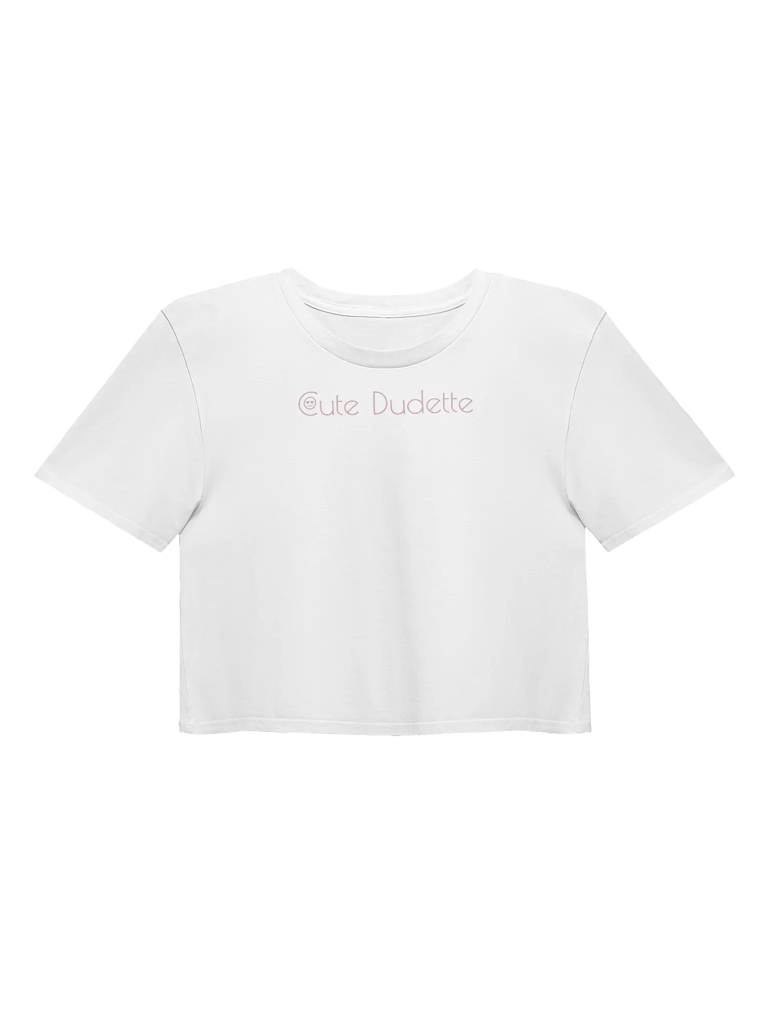 Cute Dudette White Crop Top Pink Logo Print product image (1)