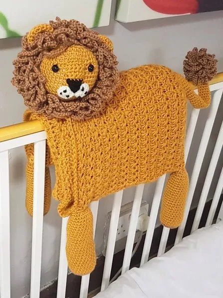 Crochet Lion Baby Blanket Pattern - 3in1 Toy, Stroller Blanket PDF - Crafting Happiness product image (8)