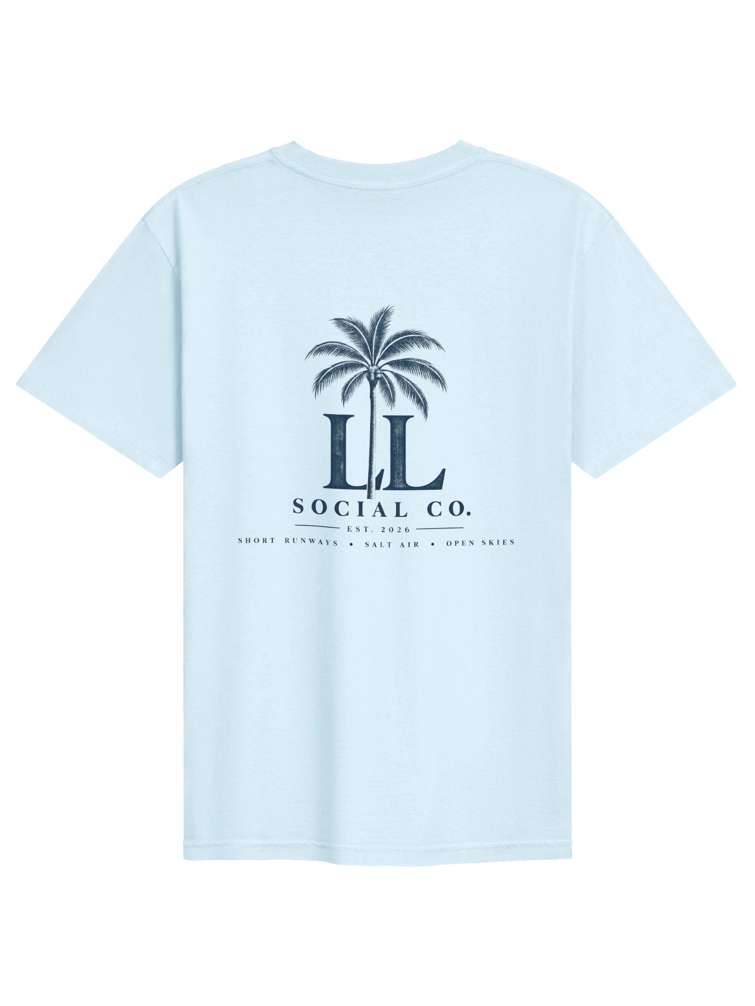 LL Social Co. Coastal Air Essential Tee — Palm | Navy product image (17)