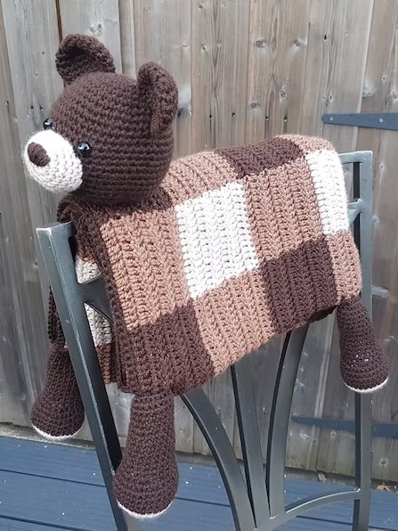 Woodland Bear Crochet Baby Blanket Pattern - Amigurumi Toy PDF Pattern - Crafting Happiness product image (10)
