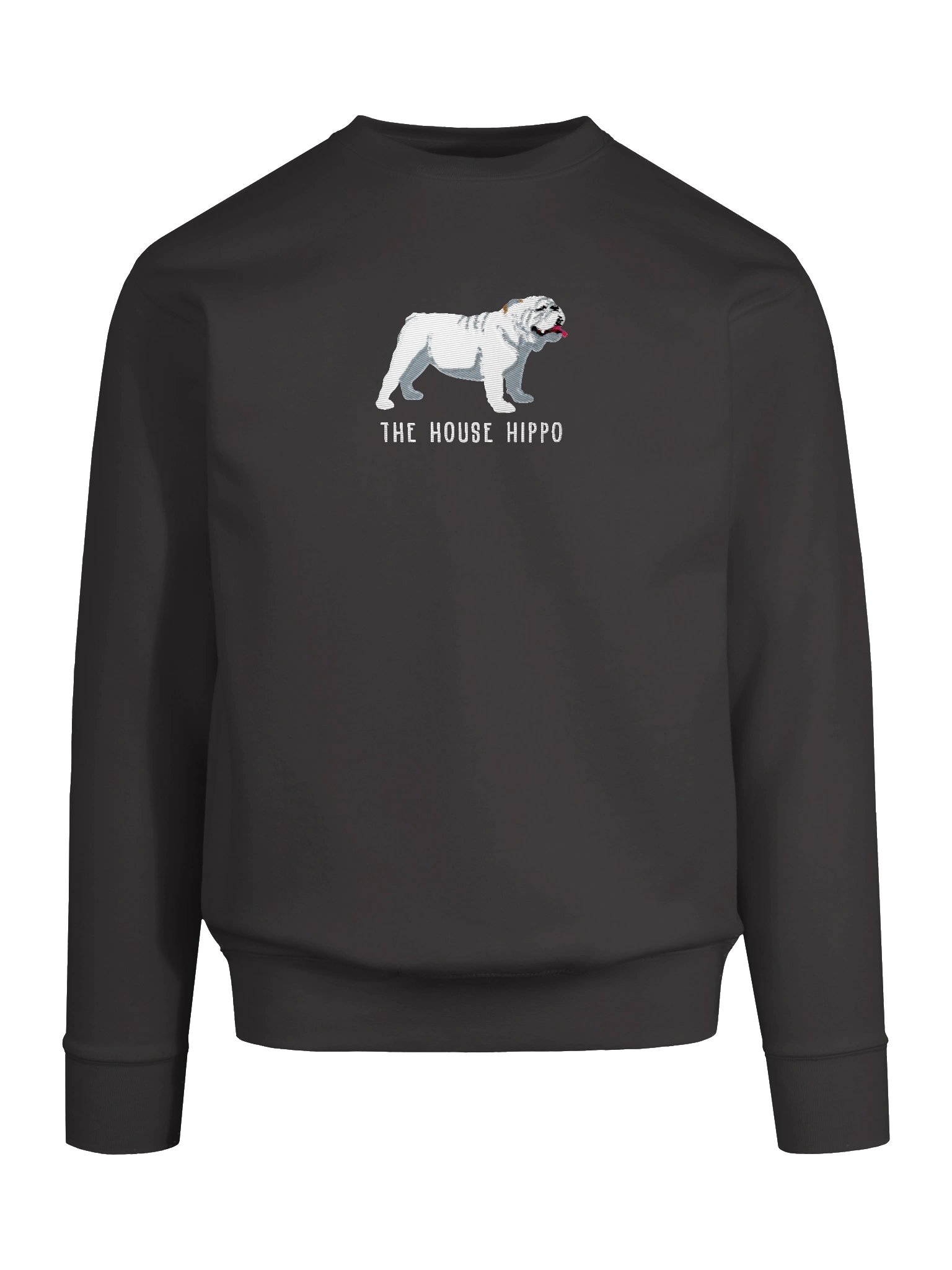 The House Hippo Sweatshirt (Embroidered) of an English Bulldog(White) product image (51)