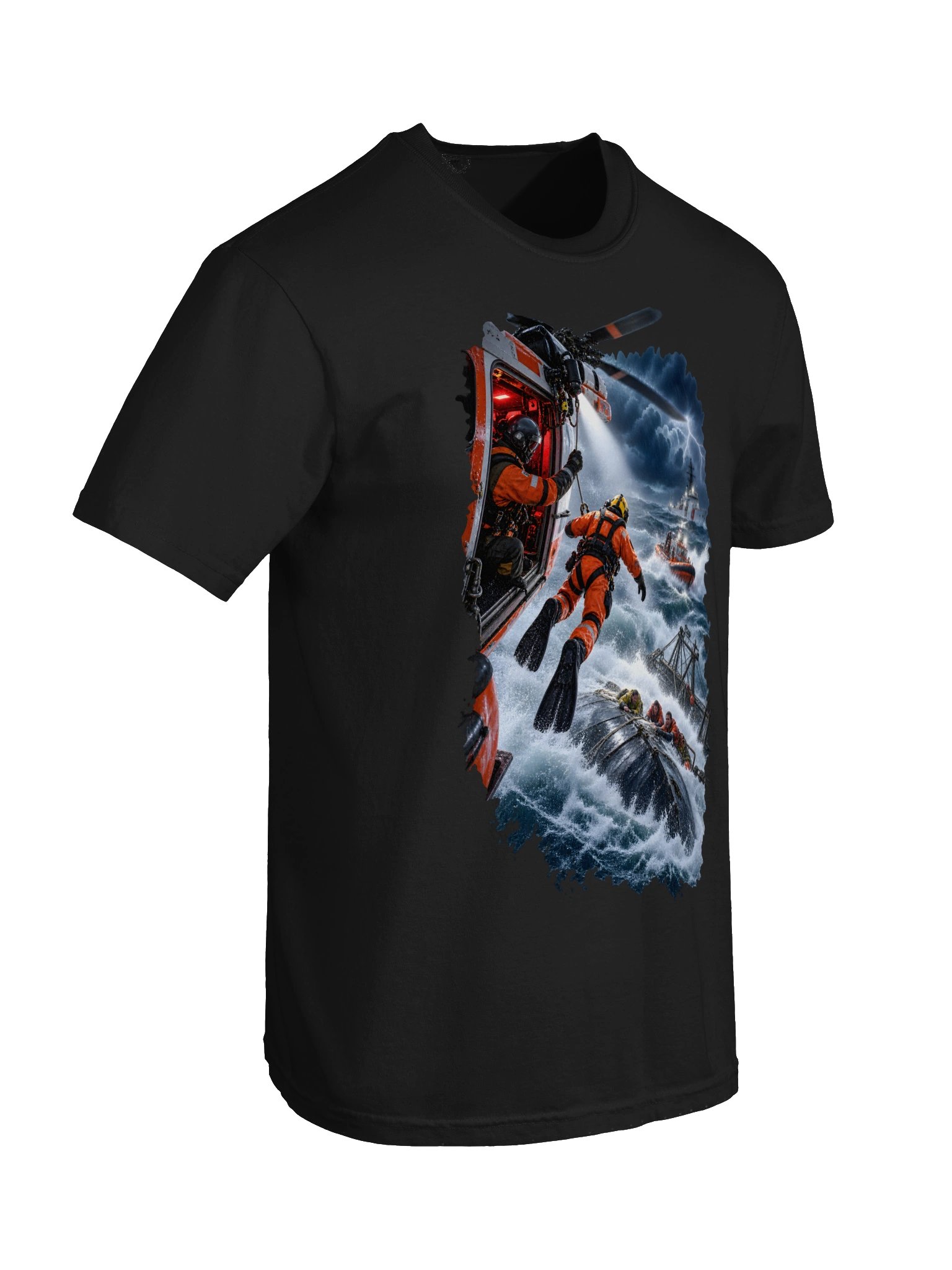 Into the Storm. Bring Them Home. Coast Guard Rescue Swimmer T-Shirt | FLAT OUT BROKEN™ product image (12)