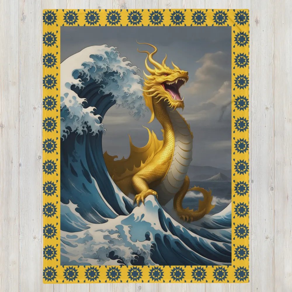 Dragon and the Wave/Throw Blanket by Allcolor Sublimation by PRINTFUL product image (11)