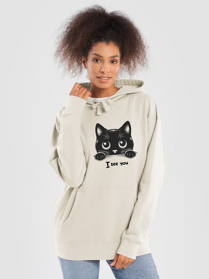 Peeking Cat Cotton Heritage Hoodie product image (1)