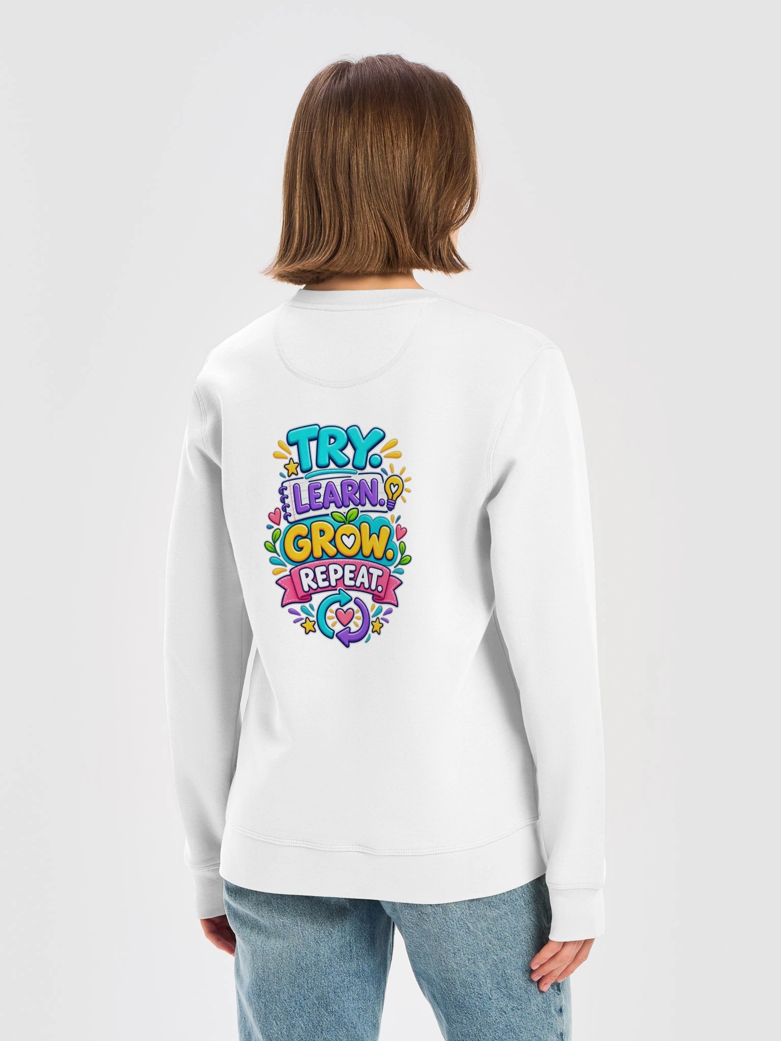 Stanley/Stella Unisex Organic Inspirational Sweatshirt - Try. Learn. Grow. Repeat. product image (1)