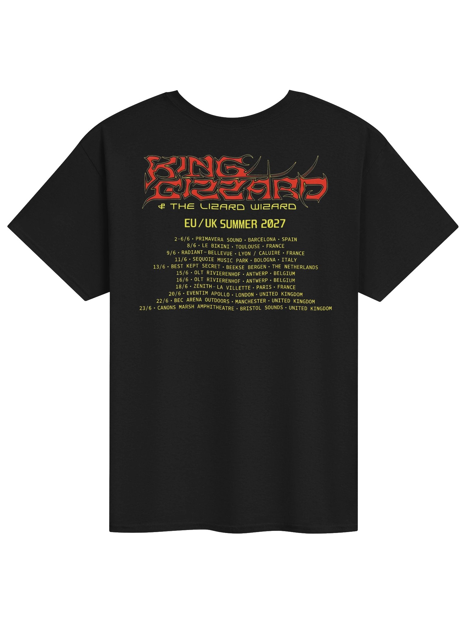 King Gizzard And The Lizard Wizard Summer 2027 Tour Merch Tshirt product image (2)