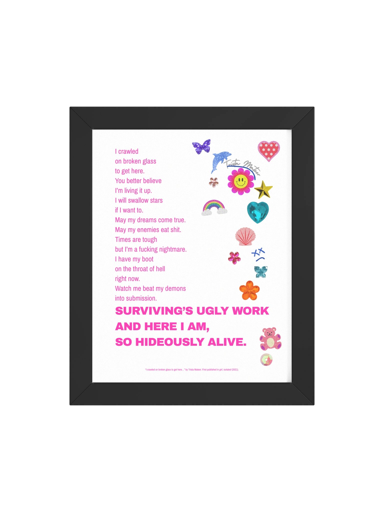 Framed Hideously Alive Print in Pop Pink product image (4)