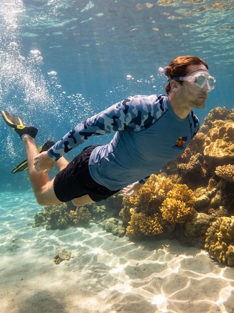 Wild Blue Camouflage Youth Rashguard product image (1)