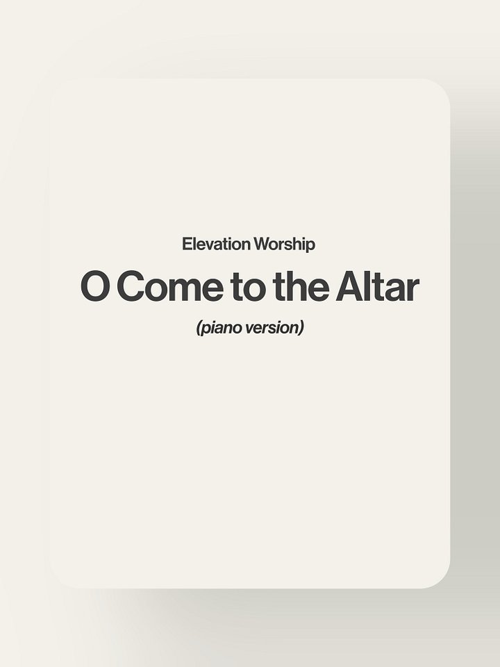 O Come to the Altar - Elevation Worship product image (1)