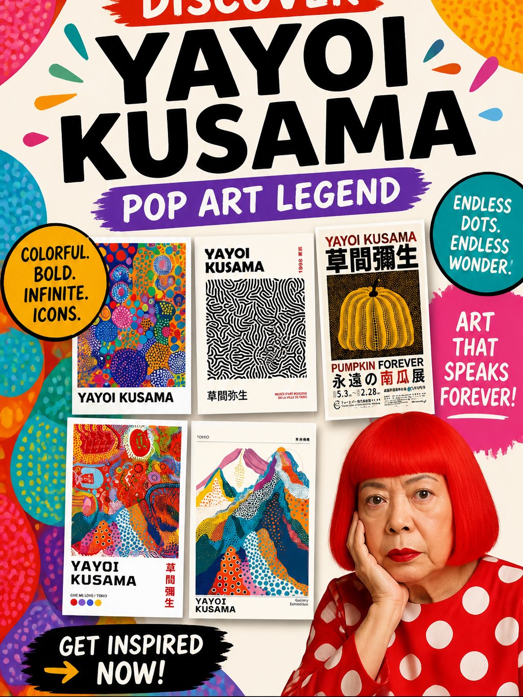 YAYOI KUSAMA printable Wall art 260 Bundle product image (1)