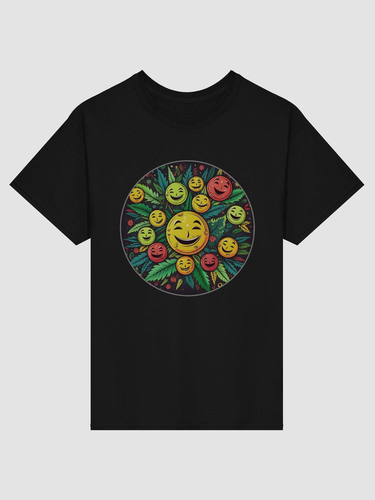Get Happy - Cannabis Chemical THC - Smiley Graphic Design on Heavyweight T-Shirt product image (5)