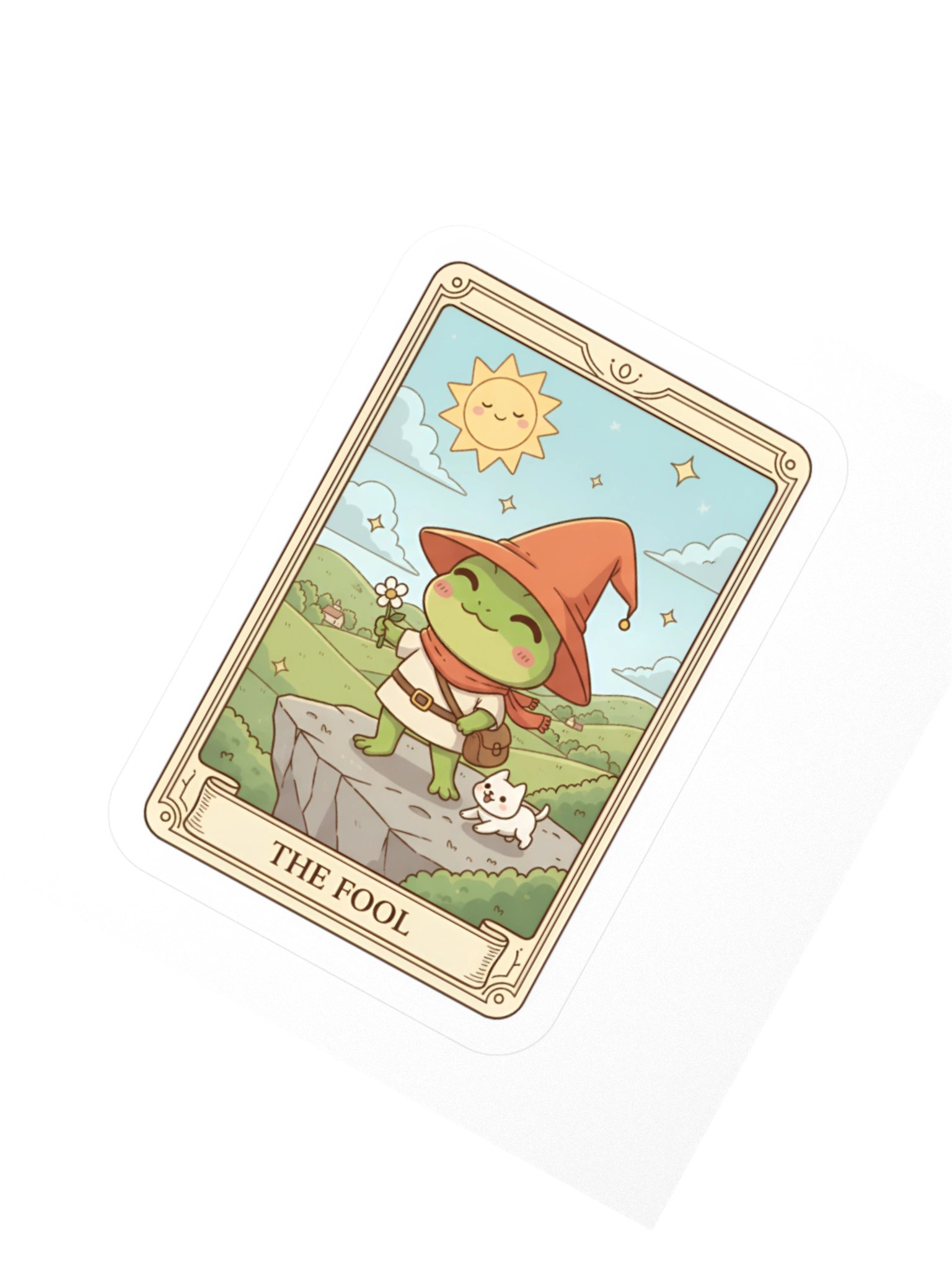The Fool Frog Tarot Sticker Sheet | Kawaii Sticker Pack | Tarotoads! product image (2)