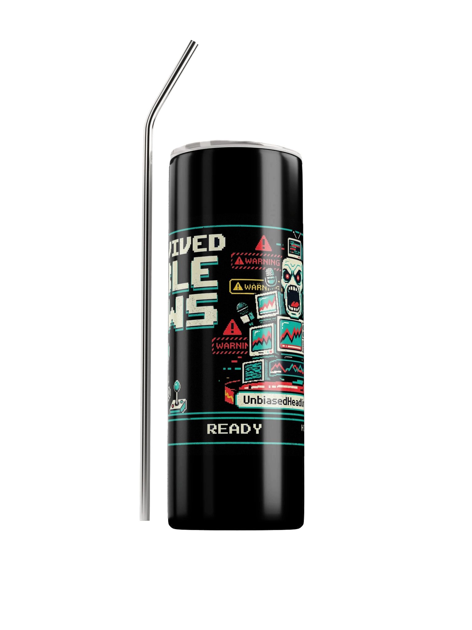 I Survived Cable News (Arcade) Stainless Steel Tumbler product image (1)
