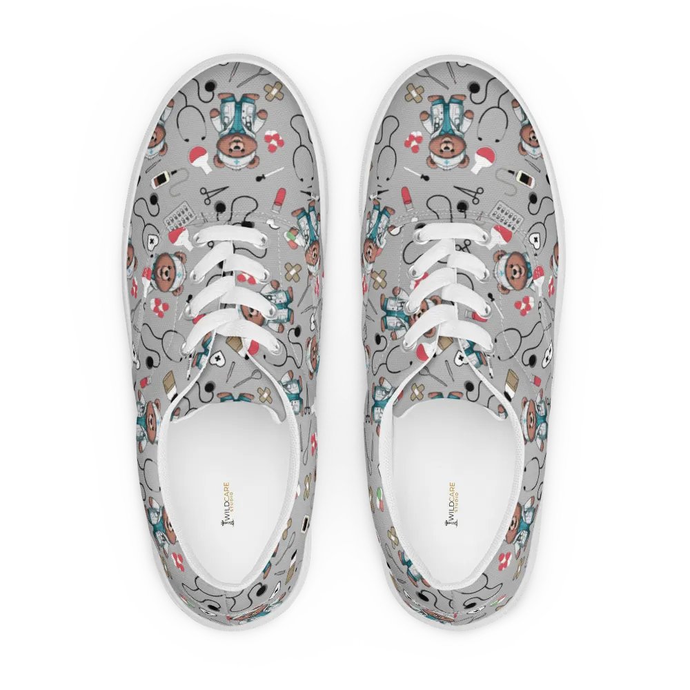 Cute Medical Bears Lace-up Canvas Shoes (Grey) product image (5)