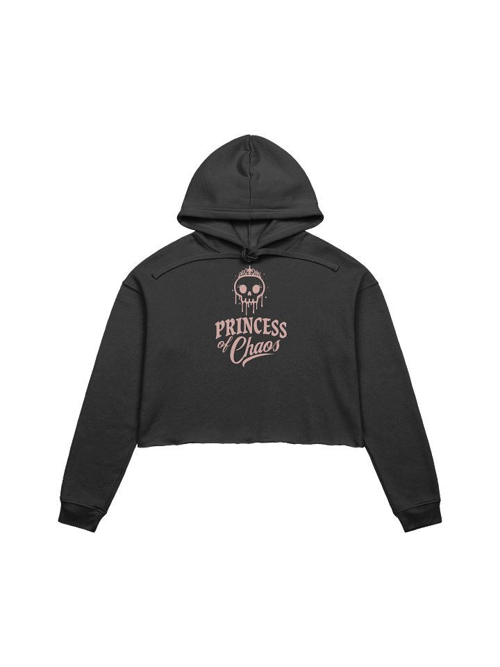 Princess of Chaos Skull Cropped Hoodie - Pink Text product image (1)