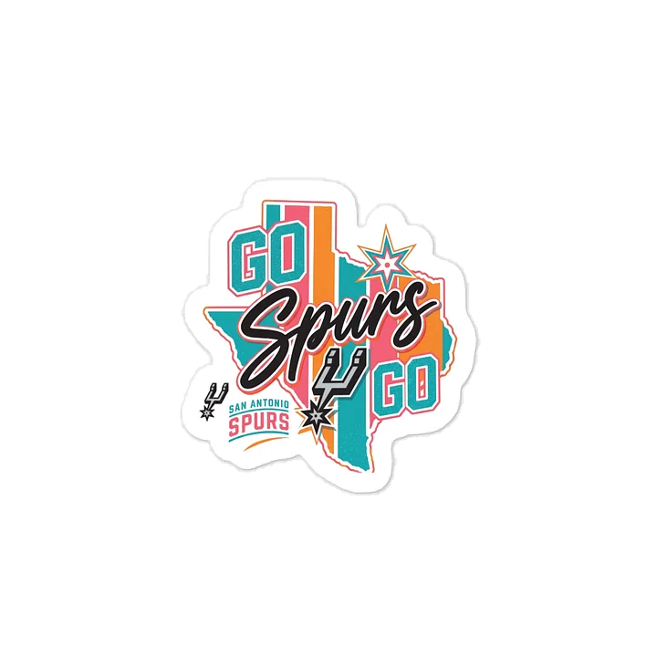 Go Spurs Go Sticker, San Antonio Vintage Basketball Decal, Retro Texas Sports Sticker, Laptop Water Bottle Vinyl Decal, Spurs Fan Gift product image (1)
