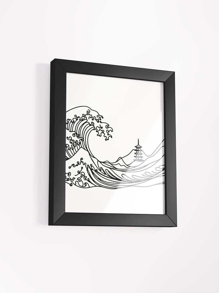 Kanagawa Waves Lines Art Design Wood Framed Poster product image (43)