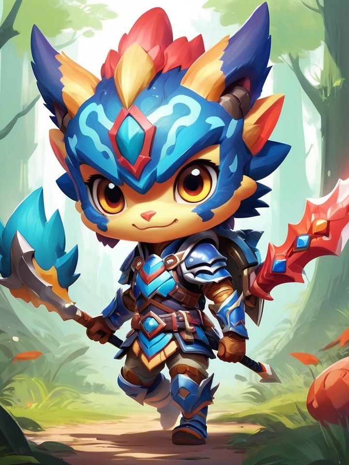 Chibi Monster Warrior Set C - Pin Button Collection product image (2)