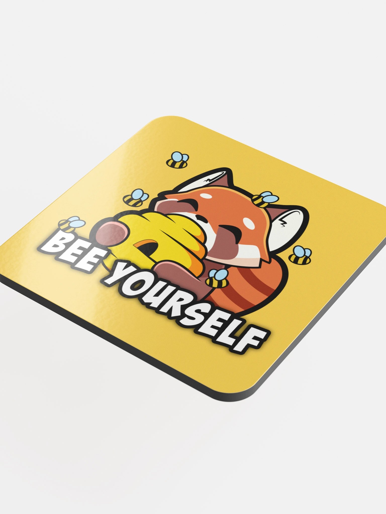 Bee Yourself - Glossed Cork Coaster product image (4)