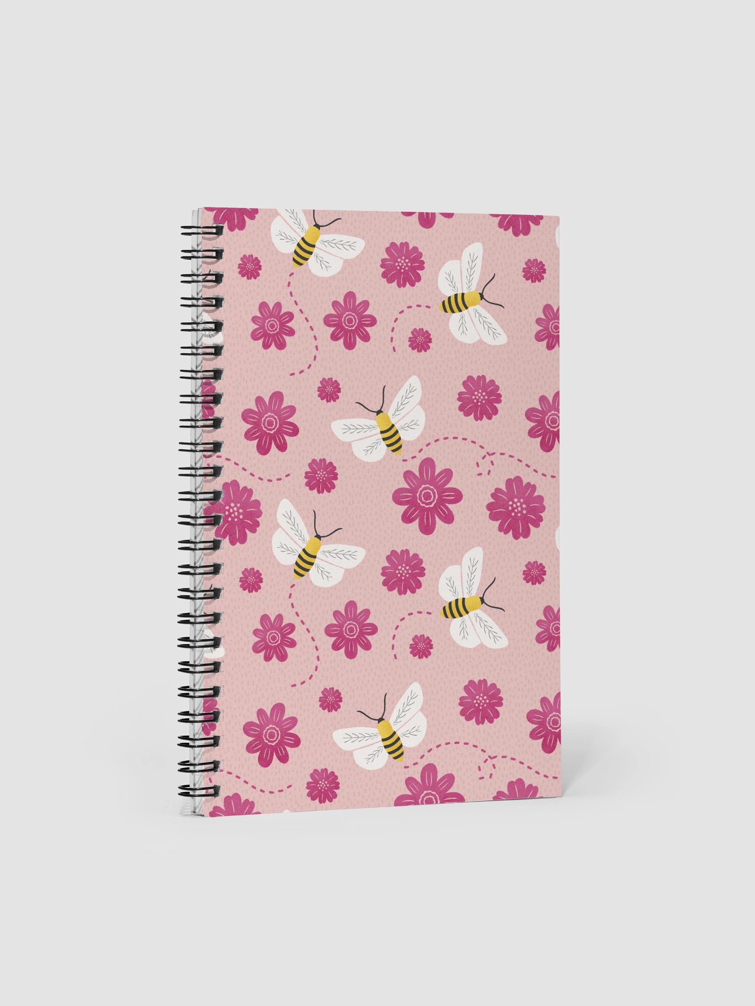 Little Pink Bees Spiral Notebook product image (1)