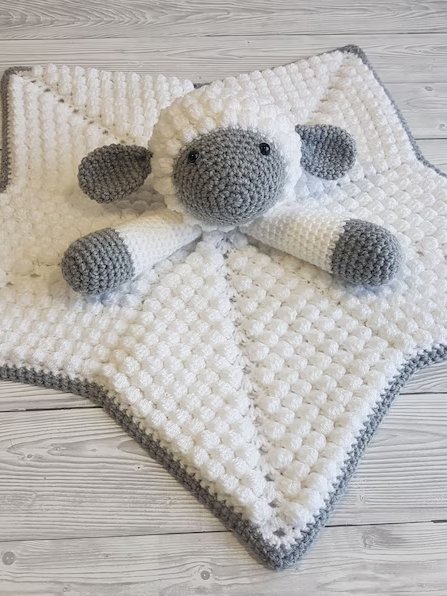 Crochet Lamb Lovey Pattern Baby Comforter Blanket (PDF Pattern) Crafting Happiness product image (6)
