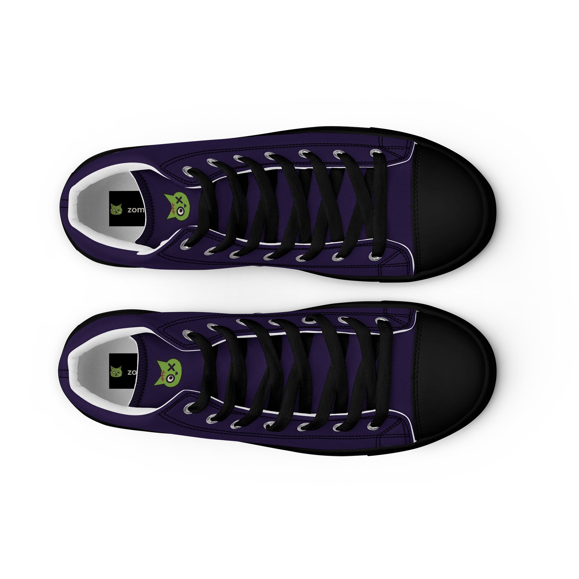 Zombie Cat Kana Men's High Top Canvas Shoes product image (12)