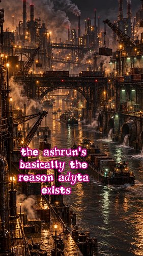 Adyta was built around the Ashrun. Freight, factories, old warehouses, corporate infrastructure, industrial runoff, and just ...