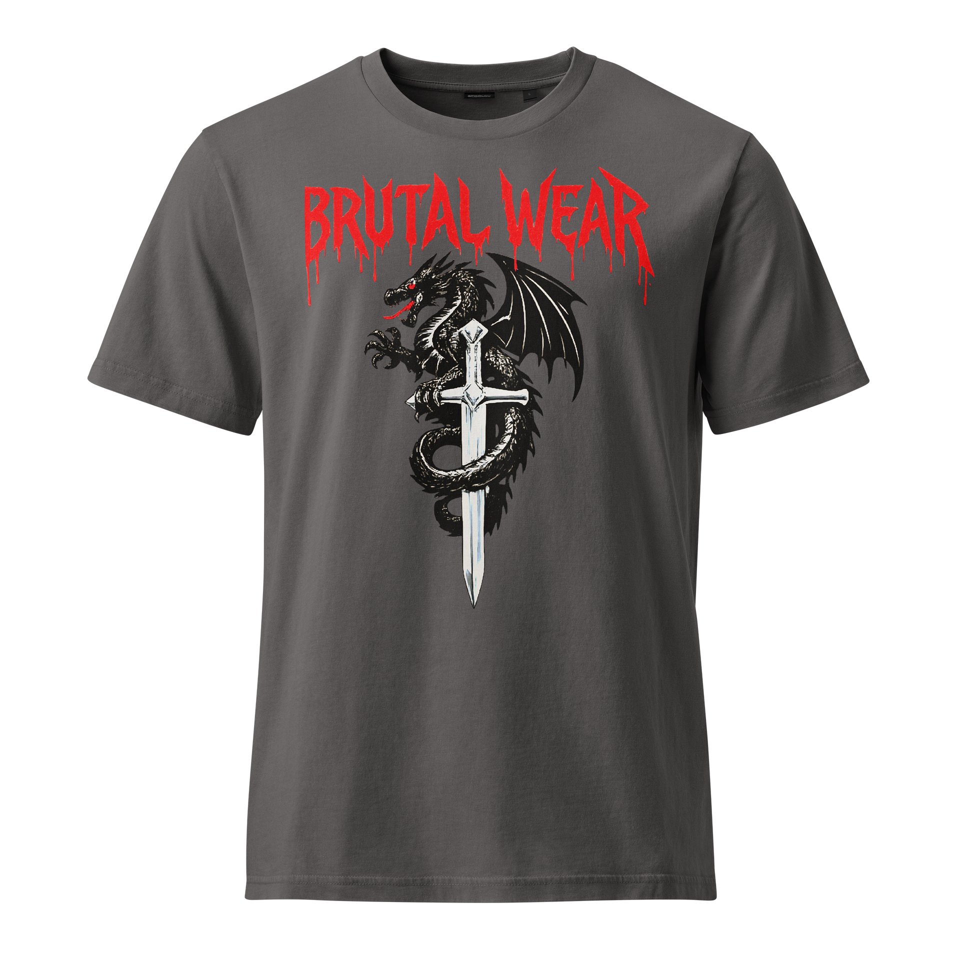 BrutalWear Black Fantasy Dragon Medieval Art Design. product image (1)