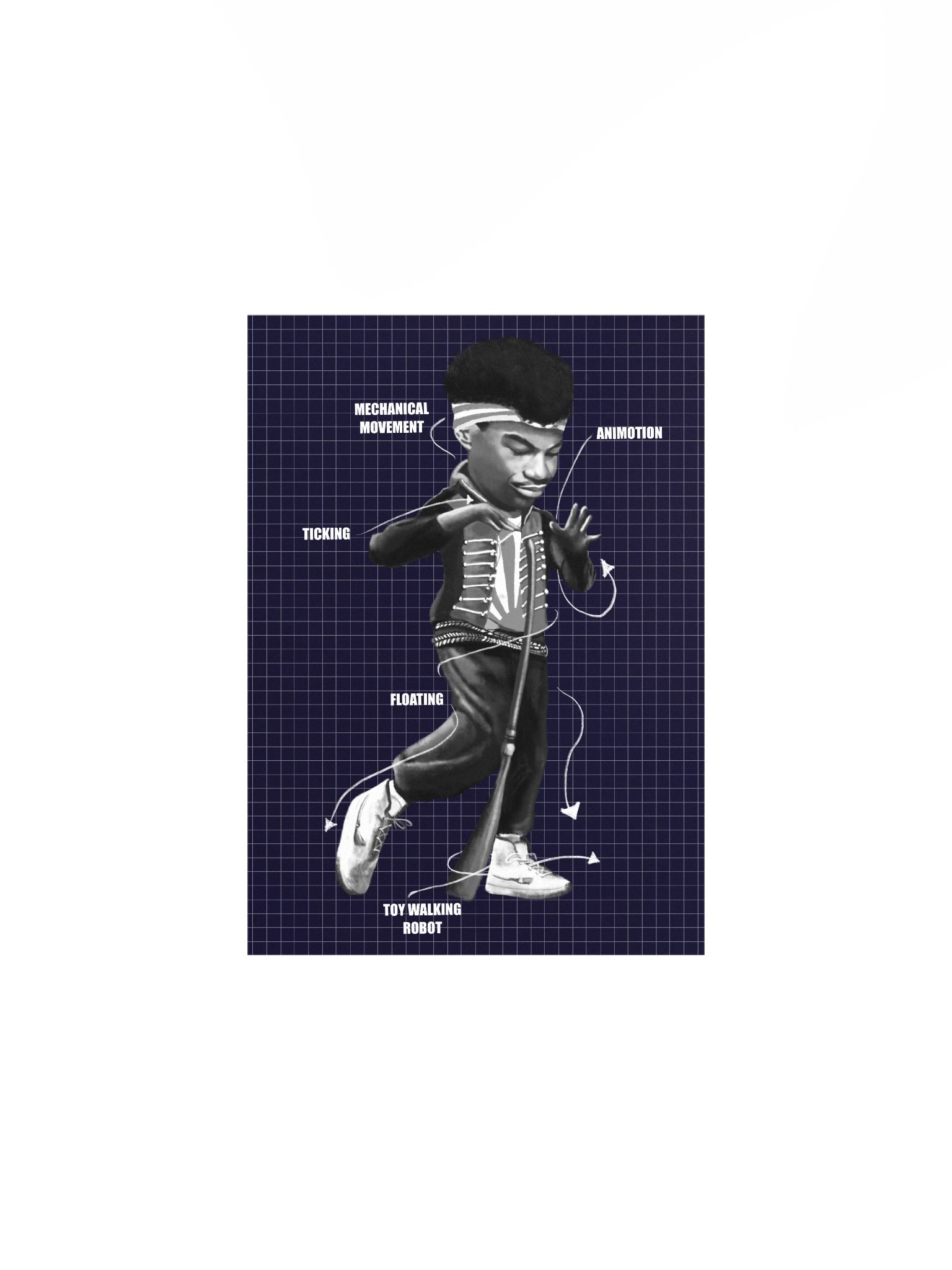 Michael "Boogaloo Shrimp" Chambers Blueprint Print product image (1)