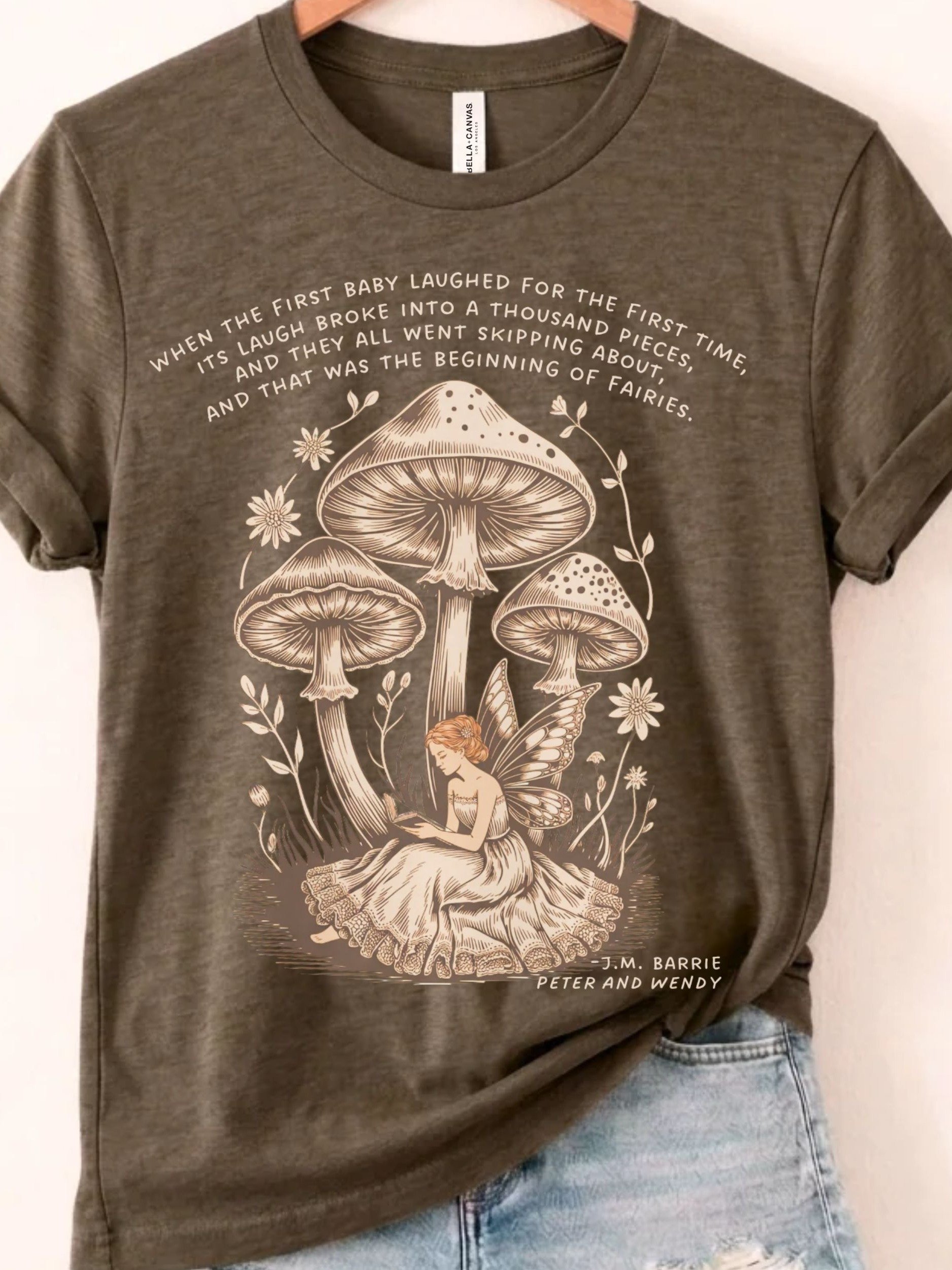 Peter Pan Fairy Quote T-Shirt, Literary "Peter and Wendy" Graphic Tee product image (1)