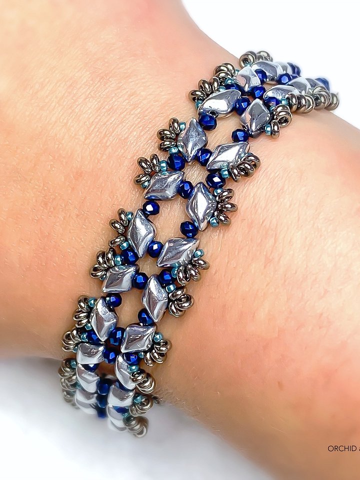 Starlight GemDuo Beaded Bracelet - Silver, Blue product image (2)