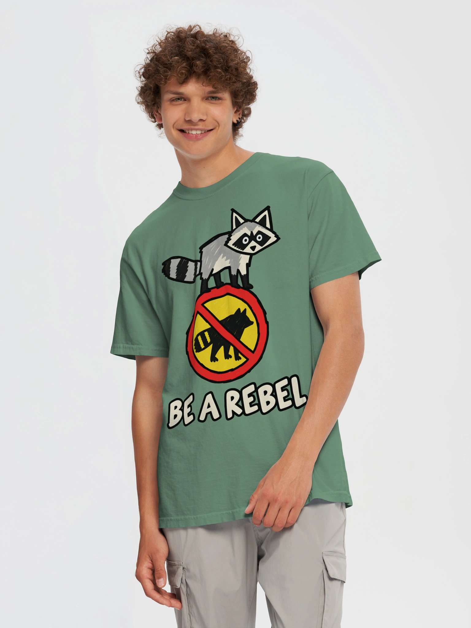 Be a Rebel Raccoon Heavyweight Graphic Tee product image (5)