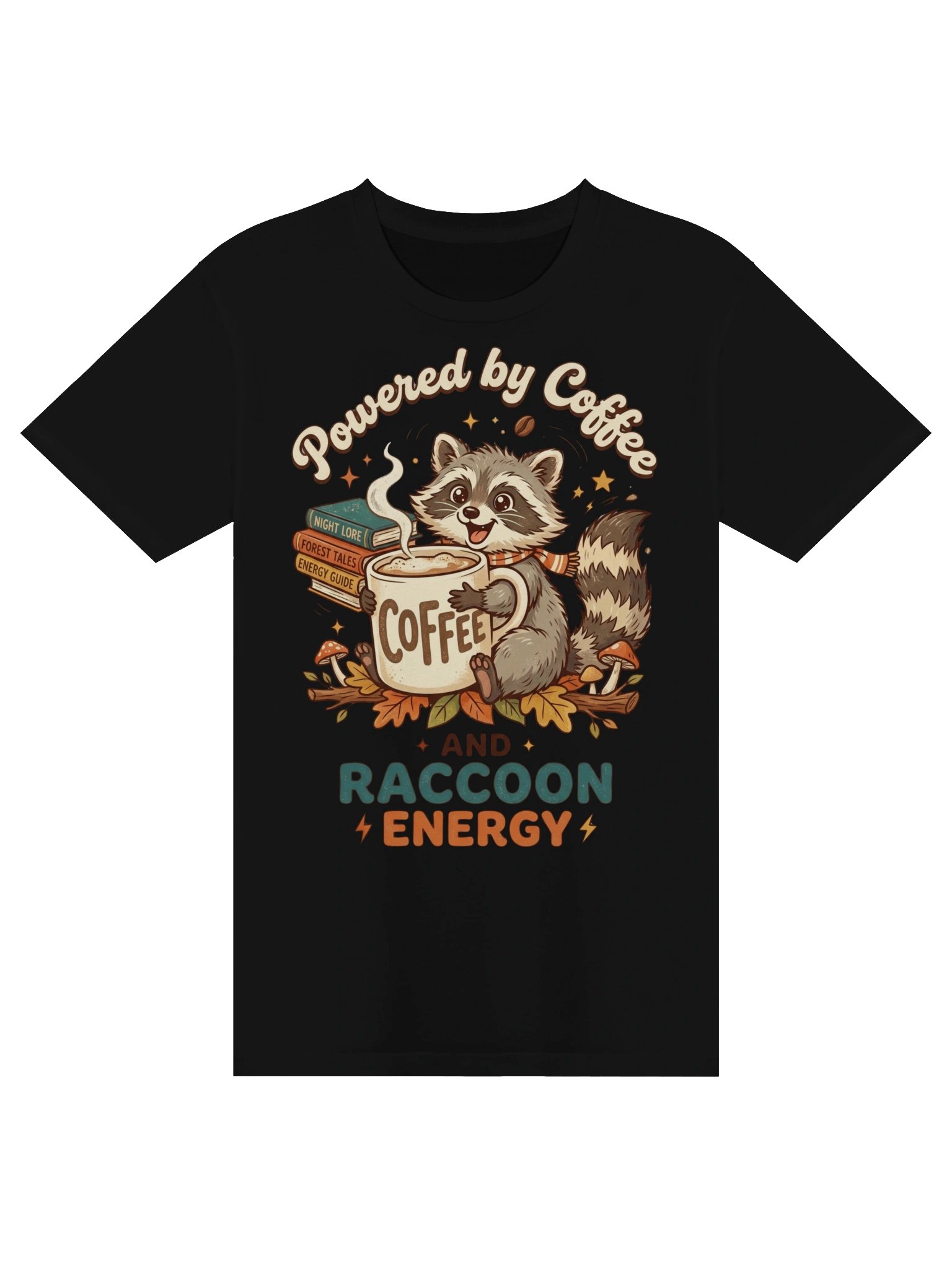 Cute Raccoon Teacher Coffee & Books Unisex T-Shirt product image (2)