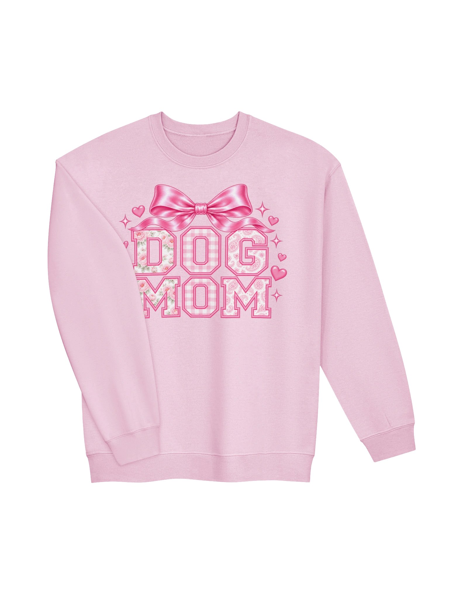 Coquette Dog Mom Crewneck Sweatshirt | Pink Bow Varsity Dog Mom product image (12)