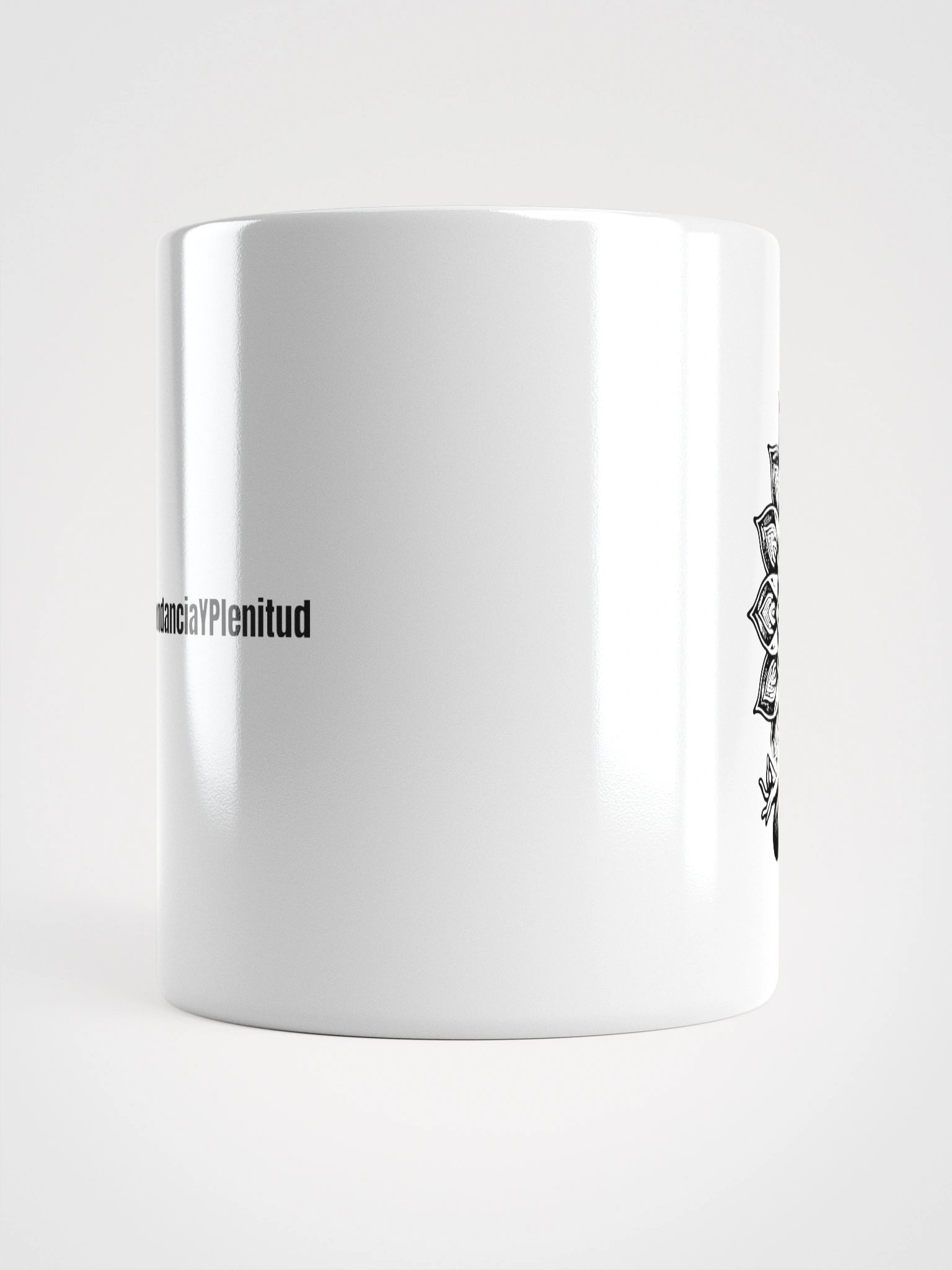Taza blanca brillante con Mujer Meditando product image (15)