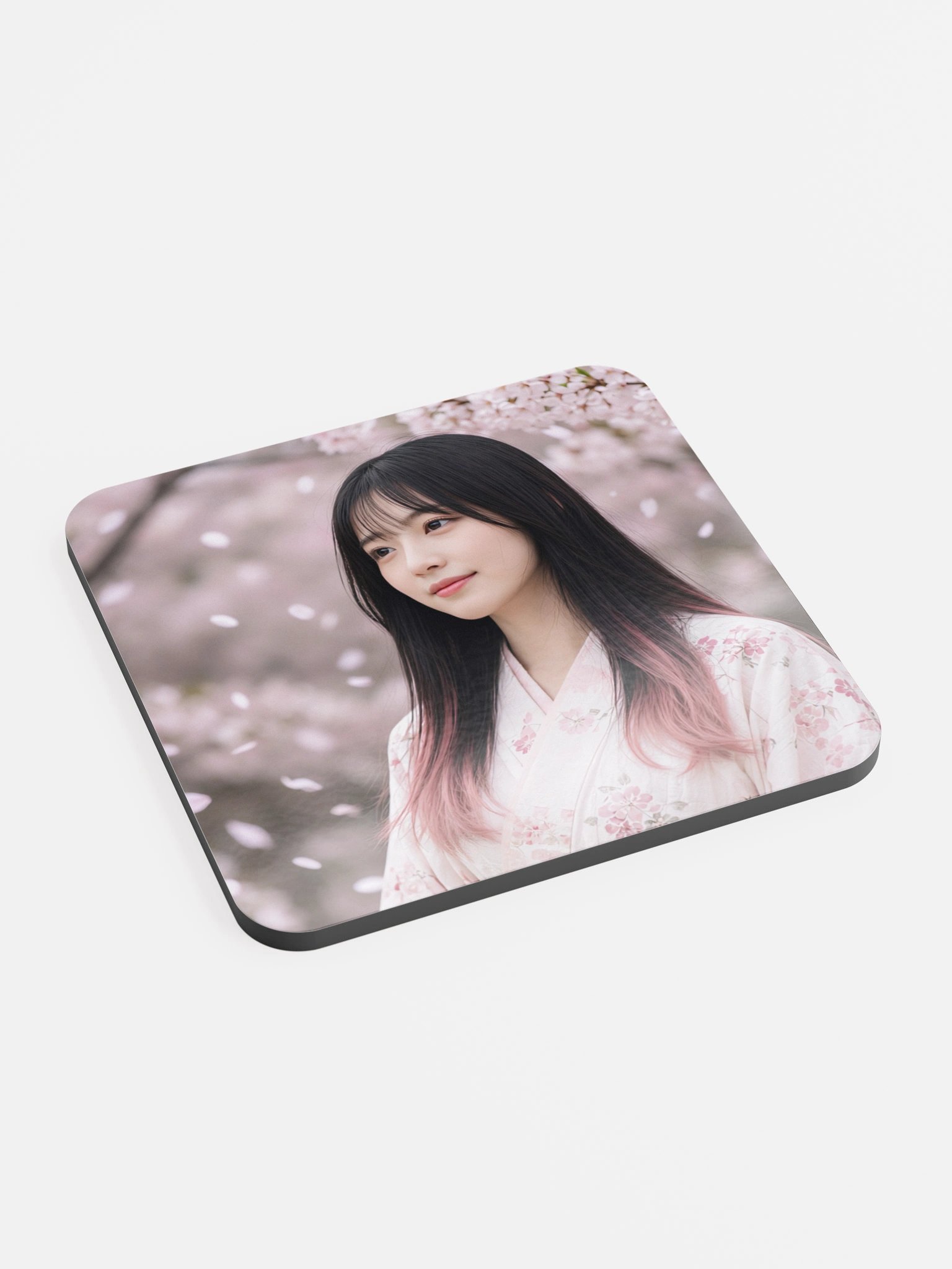 Sakura Blossom Japanese Garden Glossed Cork Coaster | Aesthetic Floral Drink Coaste product image (2)