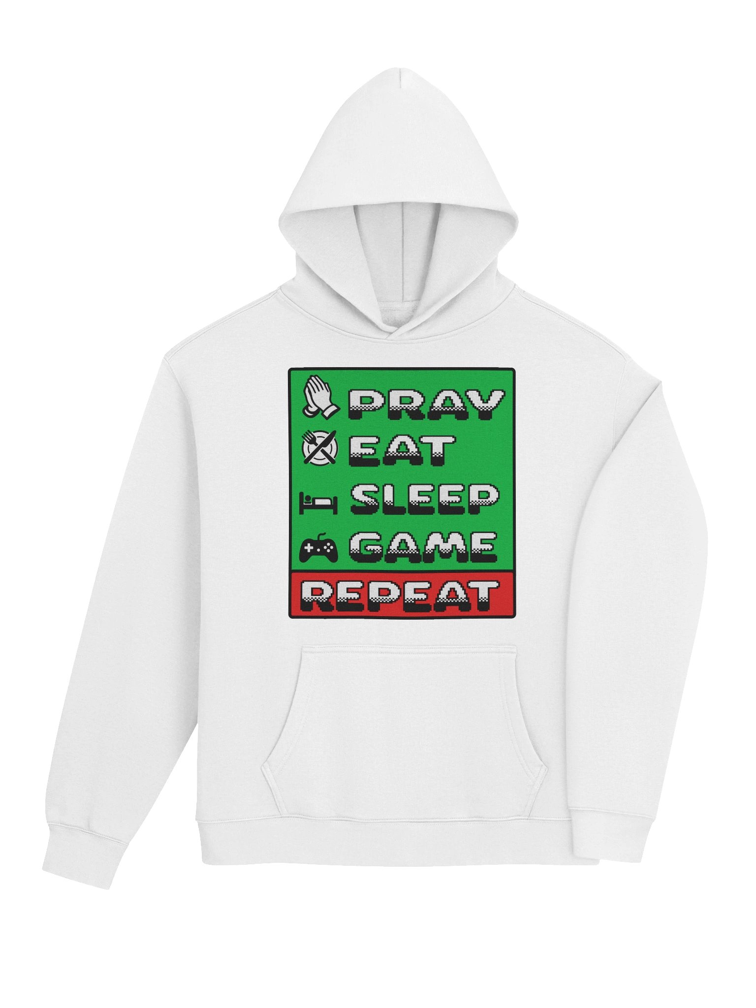 Faith First Gamer Hoodie – Pray Play Repeat Christian Gaming Hoodie product image (4)