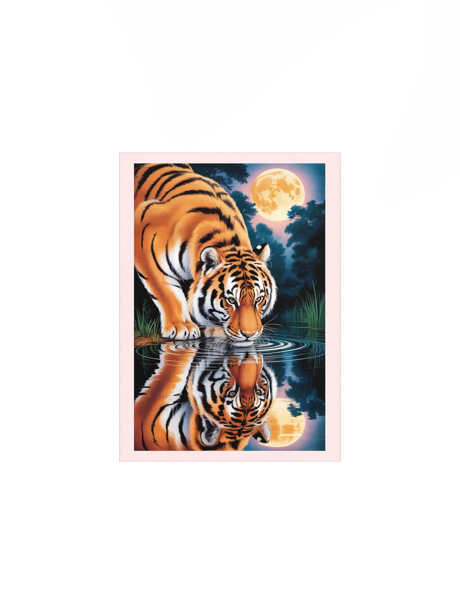 Moonlit Tiger Poster – Spiritual Strength & Reflection Wall Art product image (2)