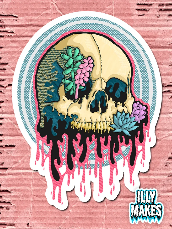 Drippy Succulent Skull II Sticker product image (1)