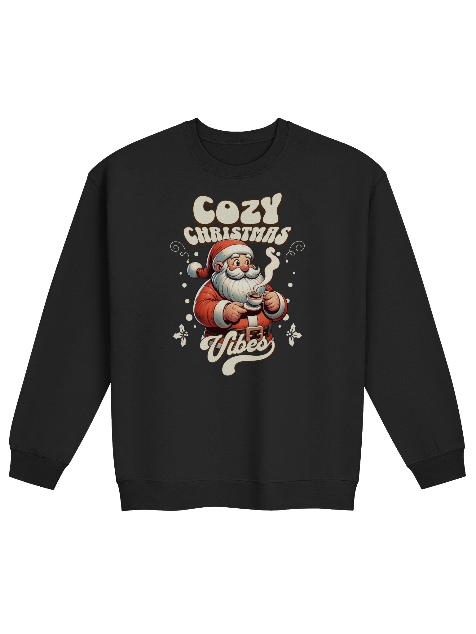 Cozy Christmas Vibes Santa Coffee Crewneck Sweatshirt product image (6)