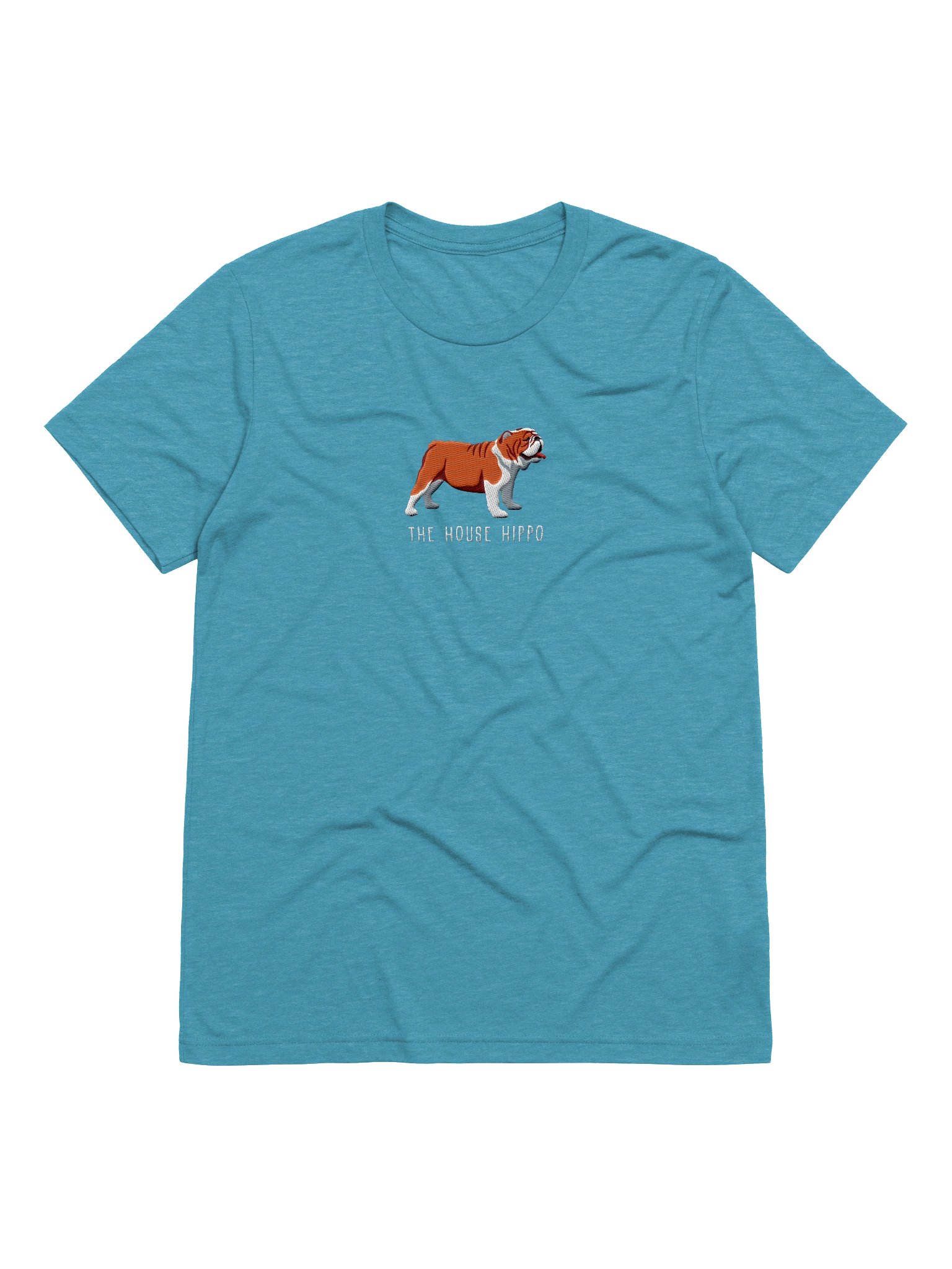 The House Hippo T-Shirt(Embroidered) of an English Bulldog(Red & White) product image (61)