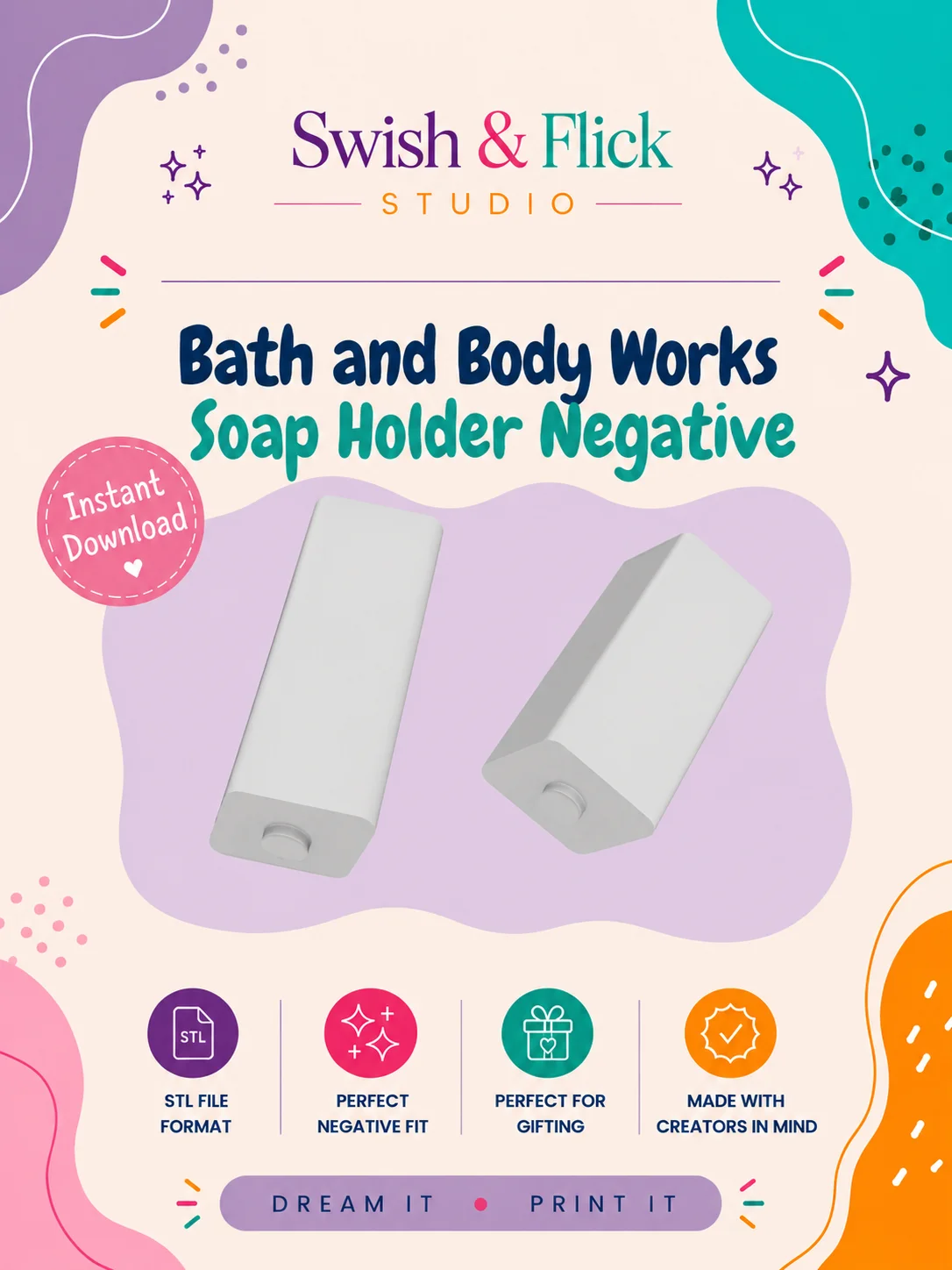 Bath & Body Works Soap Holder Negative STL | DIY 3D Print File | Create Your Own Soap Holder | Digital Download product image (1)
