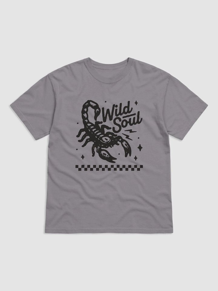 Wild Soul | Retro-Style Western Desert Hipster T-Shirt of a Scorpion on a Checkerboard Pattern product image (11)
