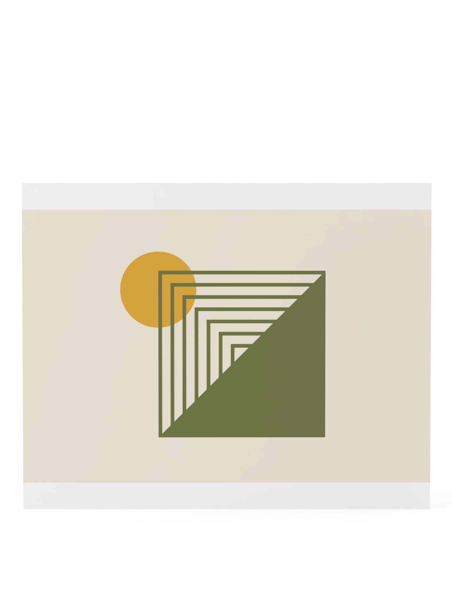 Mustard Sun Geometric Print | Retro Bathroom Wall Art product image (8)