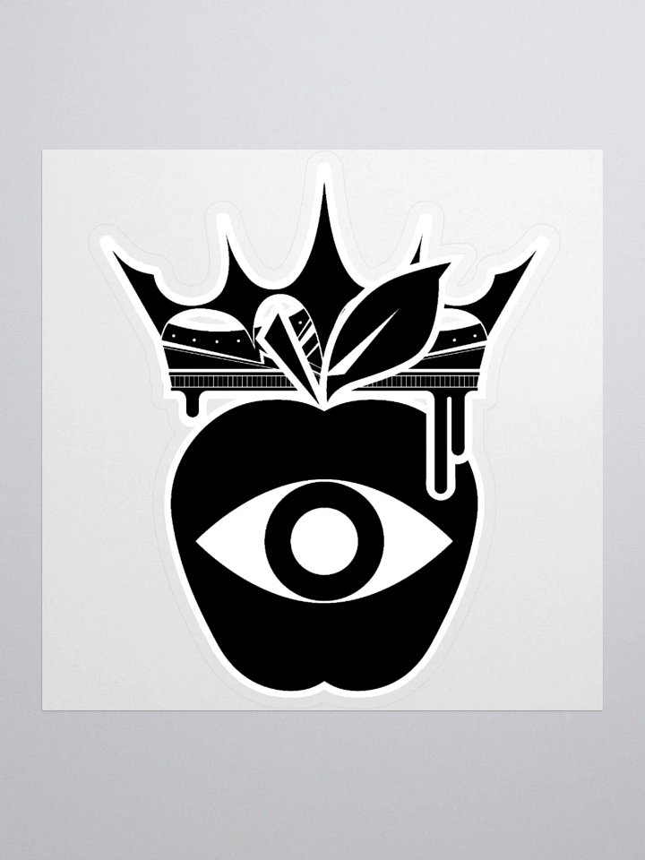 Crowned Apple LARGE (Black) ✦ Kiss Cut Stickers product image (2)
